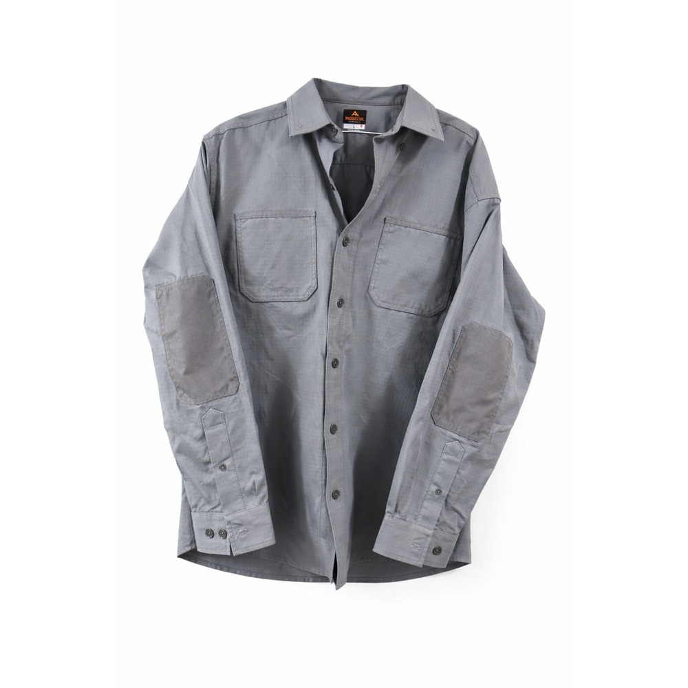 Ridgecut Toughwear Mens Long Sleeve Ultra Work Shirt L Tactical Gray Good
